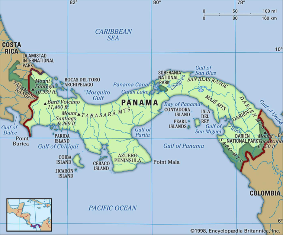 Landkarte Panama